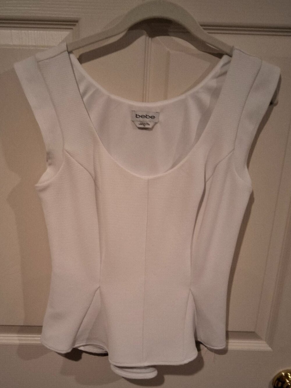 Bebe white scoop neck shirt